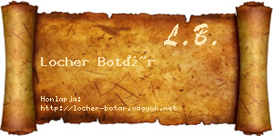 Locher Botár névjegykártya